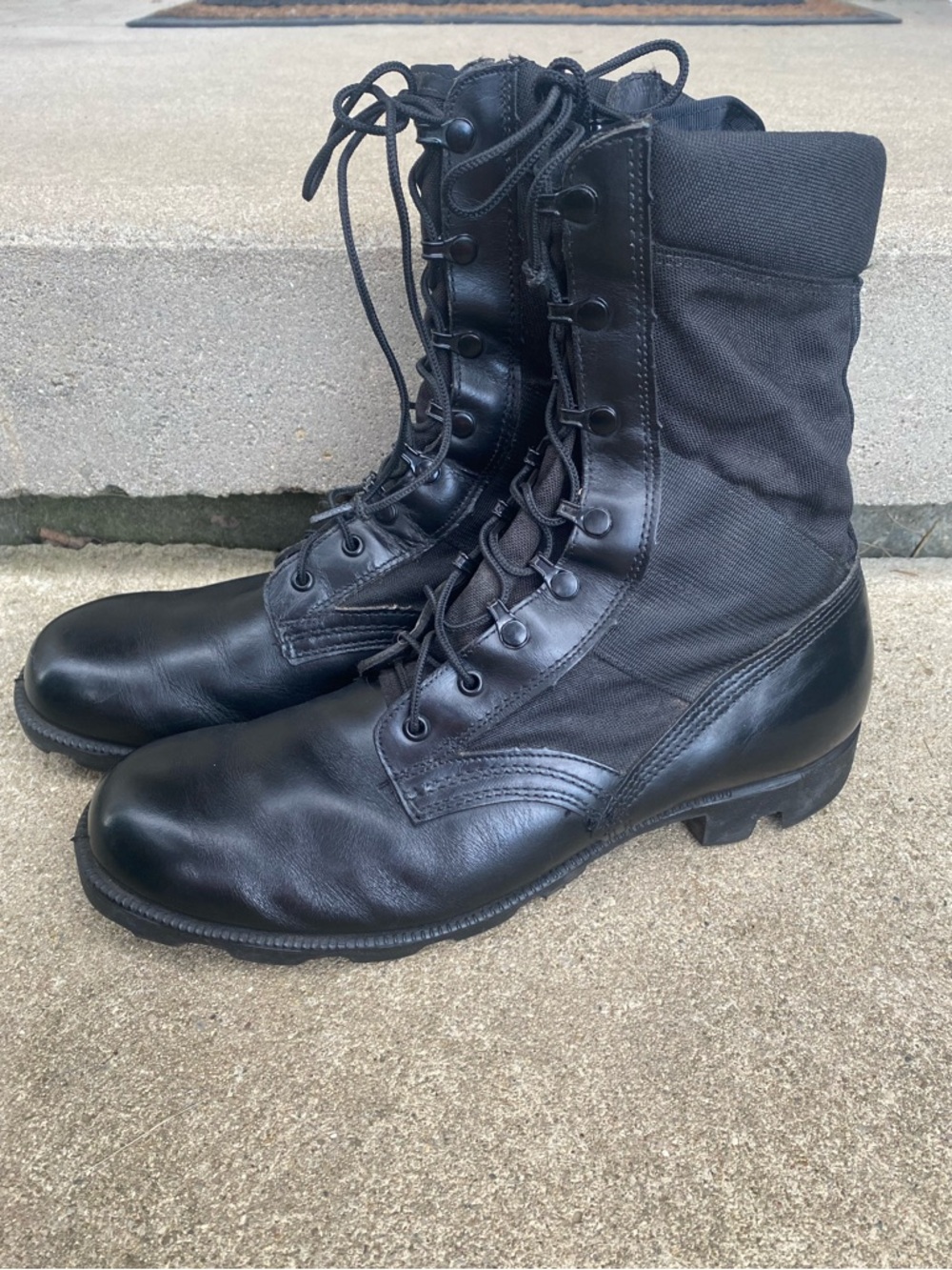 Vintage RO Search Black Leather Military US Army Combat Boots Men's 11.5 M